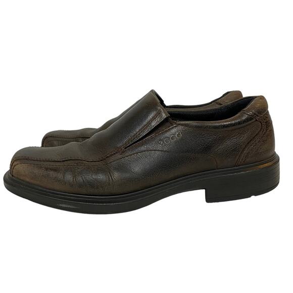 Ecco Brown Leather Square Toe Loafer Shoes EU 42 US 8-8.5 - Picture 3 of 10
